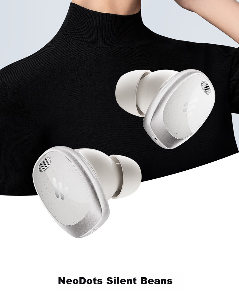 Беспроводные наушники EDIFIER NeoDots, внутриканальные, с шумоподавлением 49 дБ, 54 часа работы, Bluetooth, цвет "Туманный белый"