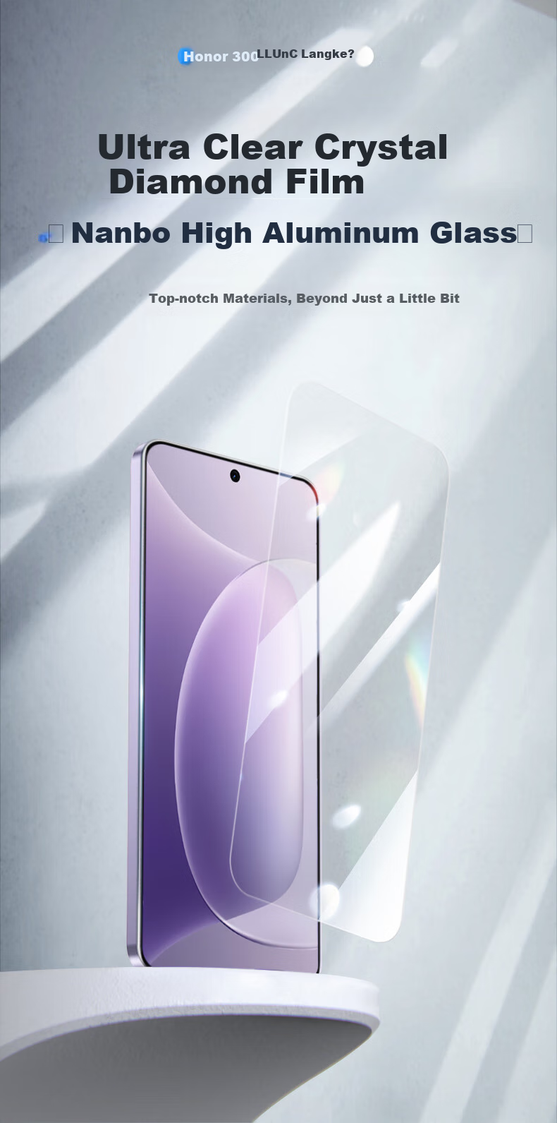 Защитное стекло LLUNC для Honor 300, 2 шт., ультратонкое, полноэкранное, противоударное, против отпечатков пальцев
