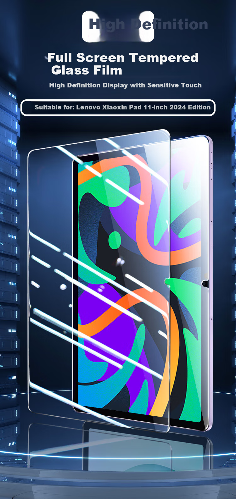Защитная пленка Freeson из закаленного стекла для планшета Lenovo Xiaoxin Pad 2024, 11 дюймов, HD, защита от царапин и отпечатков пальцев