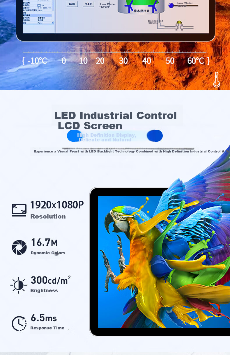 Промышленный компьютер TouchWo TD156, 15.6 дюймов, сенсорный экран, Android, черный