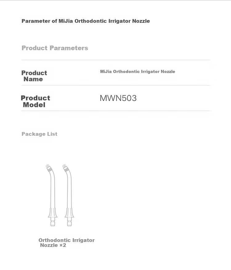 Ирригатор Xiaomi Mijia Oral Irrigator MWN503 с ортодонтической насадкой, 2 шт.