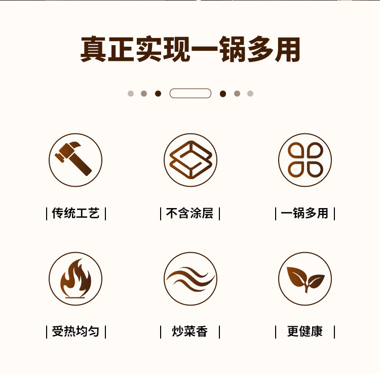 Сковорода Zhangsanfeng, чугунная, без покрытия, для дома, 32 см