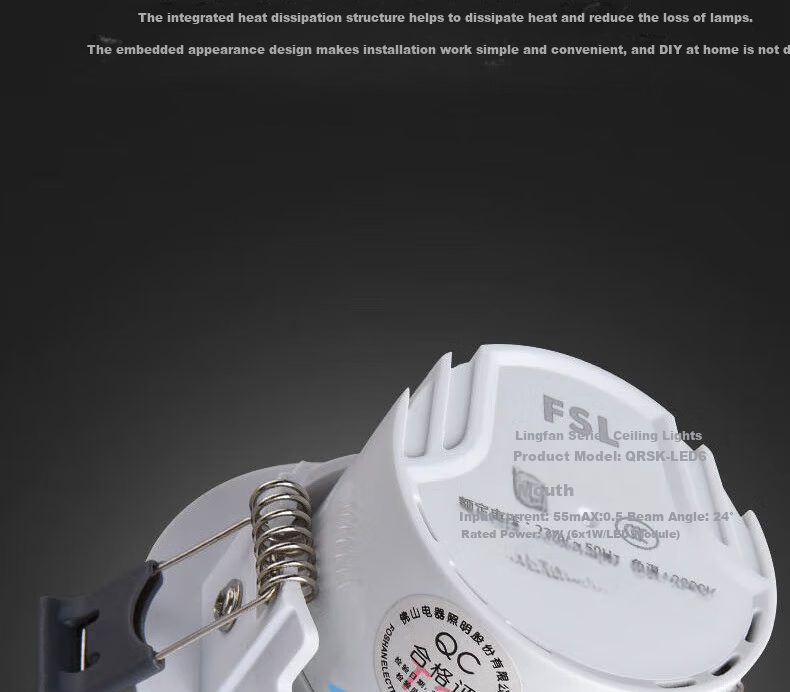 Светодиодный точечный светильник Foshan Lighting (FSL) COB, 9 Вт, с регулируемым углом, для фоновой стены, выставочного зала, антибликовый, белый свет (5700K)