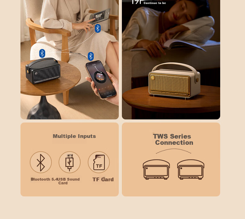 Портативная Bluetooth-колонка EDIFIER M285 Retro, Bluetooth 5.4, ручная, для дома и улицы, долгая работа от батареи, сертификация Gold Standard, цвет под дерево, подарок на Новый год