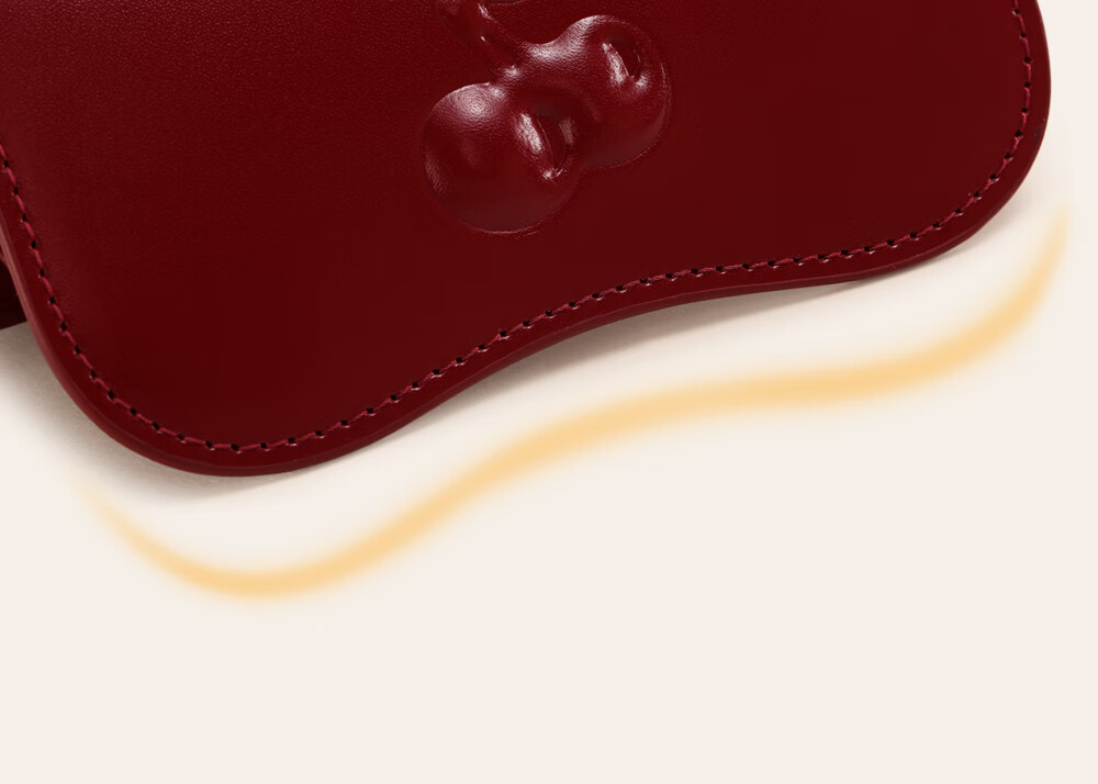 Кошелек Toutou Cherry из натуральной кожи, короткий кардхолдер, красный, подарок на Новый год, День Святого Валентина