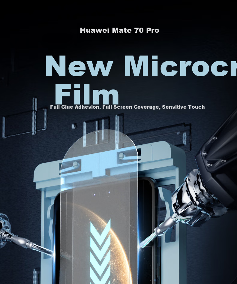 Защитная пленка Smorss для Huawei Mate 70 Pro+/70 Pro, противоударная, противоскользящая, защита от отпечатков пальцев, полная защита экрана, прозрачная