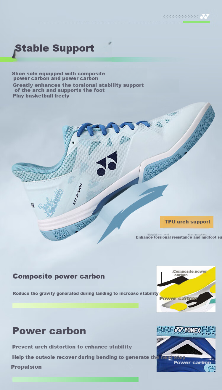 Кроссовки для бадминтона YONEX SHBELZ3MEX, мужские, белые с золотым, размер 43