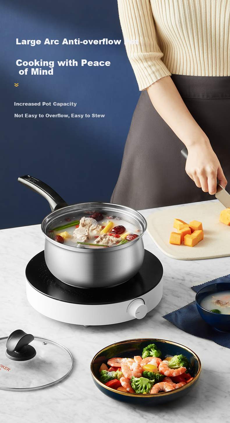 Кастрюля COOKER KING из нержавеющей стали 304, 16 см, без покрытия, для супа, лапши, детского питания