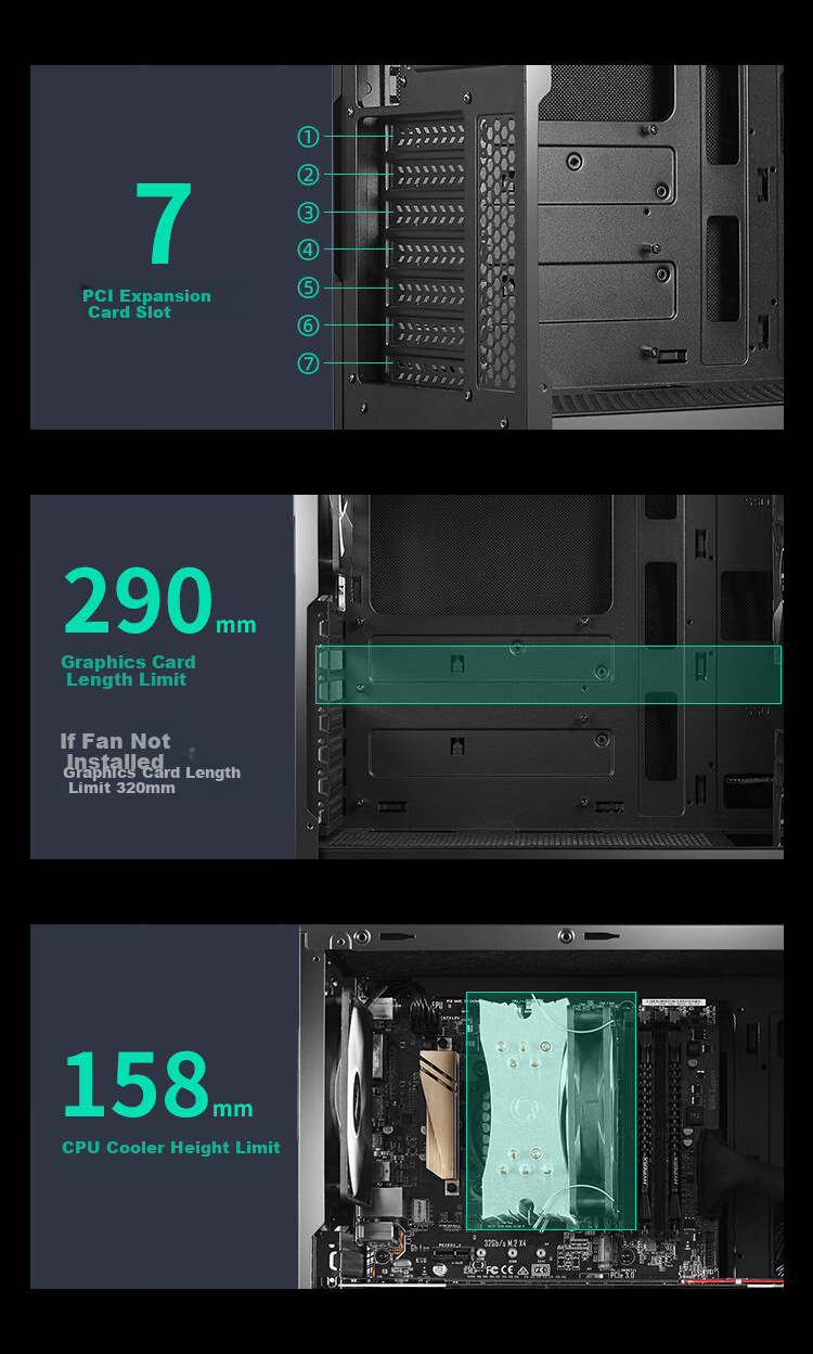 Компьютерный корпус SAMA Black Hole 7 ATX Midi-Tower, черный