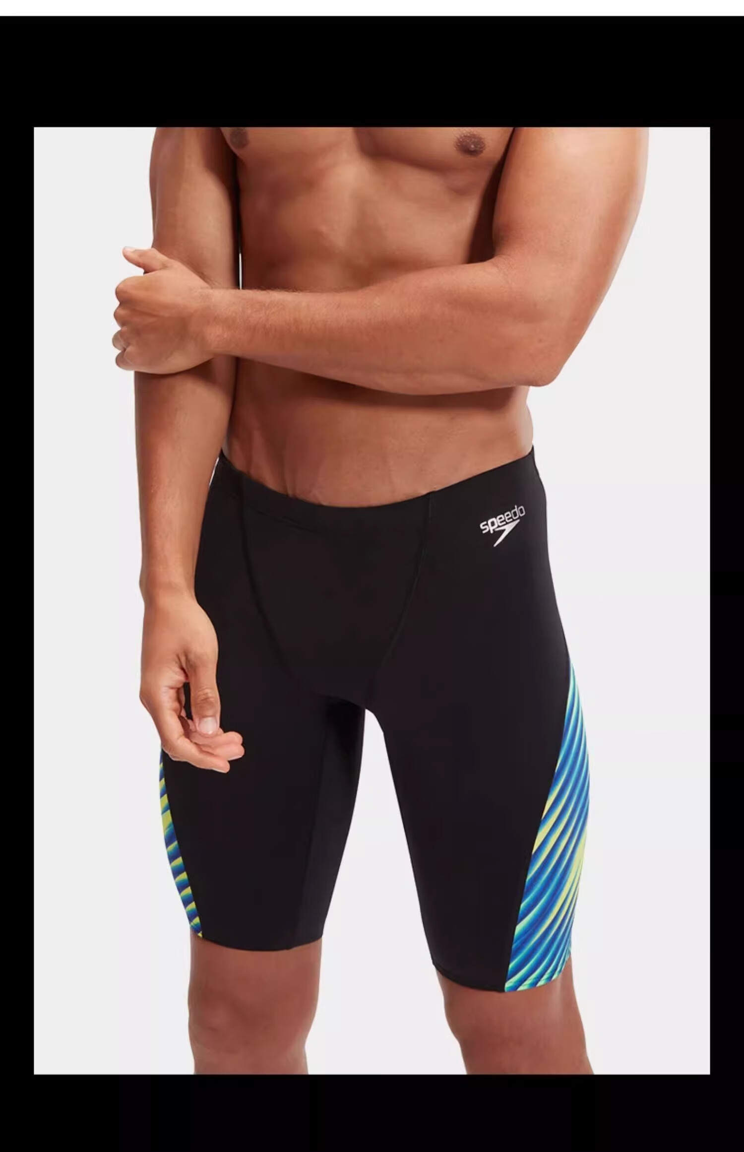 Мужские плавки-шорты Speedo, серия для соревнований и тренировок, защита от солнца, устойчивость к хлору, защита от воздействия, напечатанные шорты длиной до колена, синий/фиолетовый, размер 30
