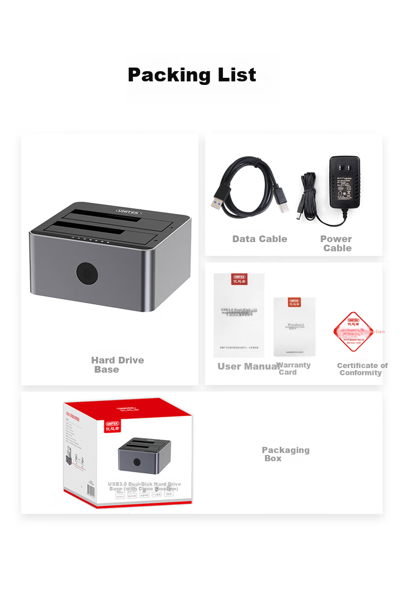 Внешний корпус для жестких дисков UNITEK Y-3026SL, USB 3.0, для HDD/SSD 2.5/3.5 дюйма, серебристый