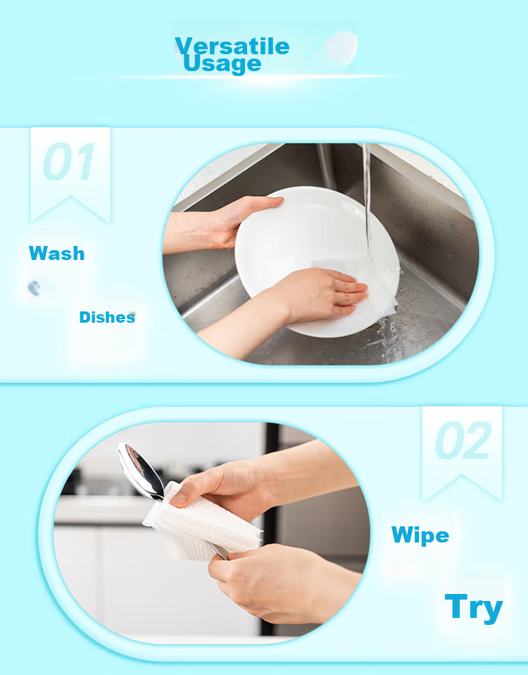 Одноразовые чистящие салфетки MIAOJIE, 25*20 см, 60 шт., для мытья и протирки посуды, кухонный инструмент для удаления жира, ленивый помощник