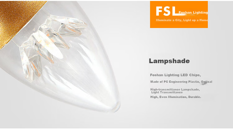 Лампа накаливания FSL, E14, 6.5 Вт, теплый свет