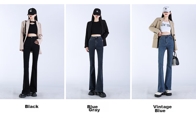 Джинсы Jeanswest Женские, Расклешенные, Осенний Сезон 2025, С высокой талией, Зауженные, Черные, Размер M