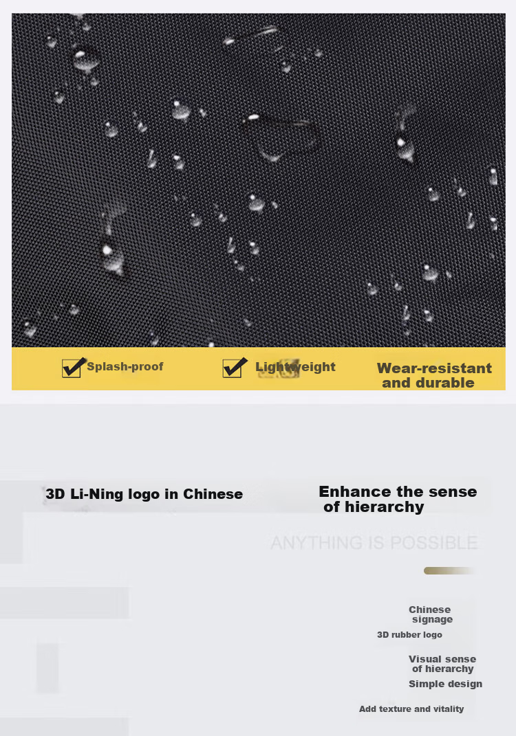 Рюкзак Li-Ning для мужчин и женщин, модный повседневный дорожный рюкзак для ноутбука большой вместимости для старшеклассников, студентов колледжей и средних школ, цвет "Березовый серый"