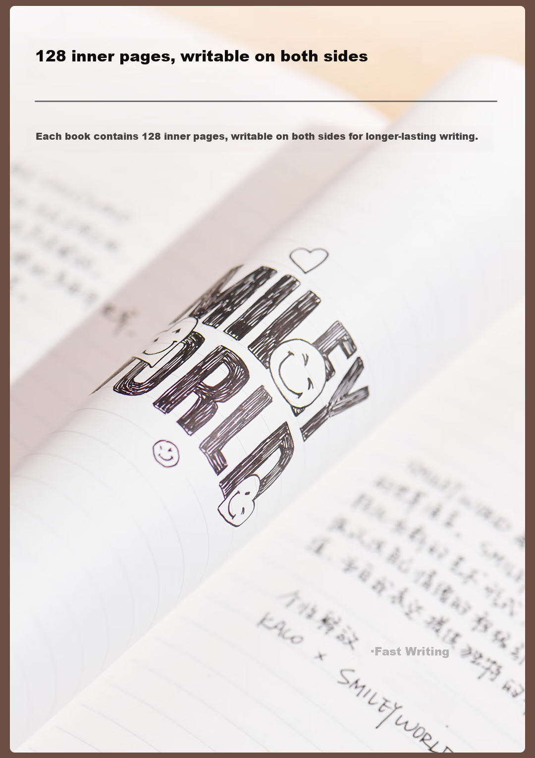 Блокнот KACO Twinbow Rainbow SMILE YWORLD Collaboration Edition, A5, 128 страниц, стильный дневник