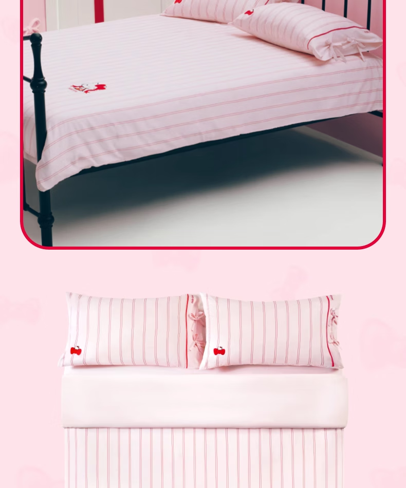 Комплект постельного белья tbh, "Hello Kitty", 1.8 м, хлопок, жаккард