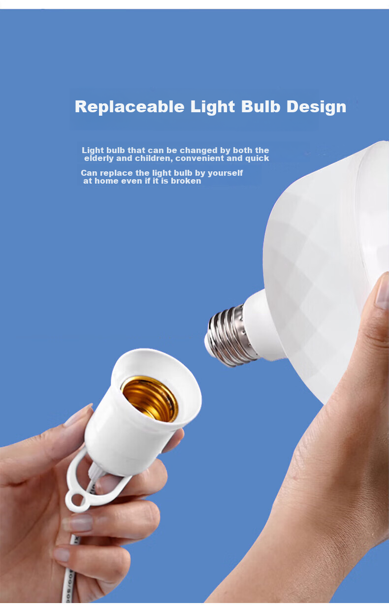 LED Лампа "Huanse" E27, 40 Вт, 7000K, с кабелем 2 метра и выключателем, подвесная, белый свет