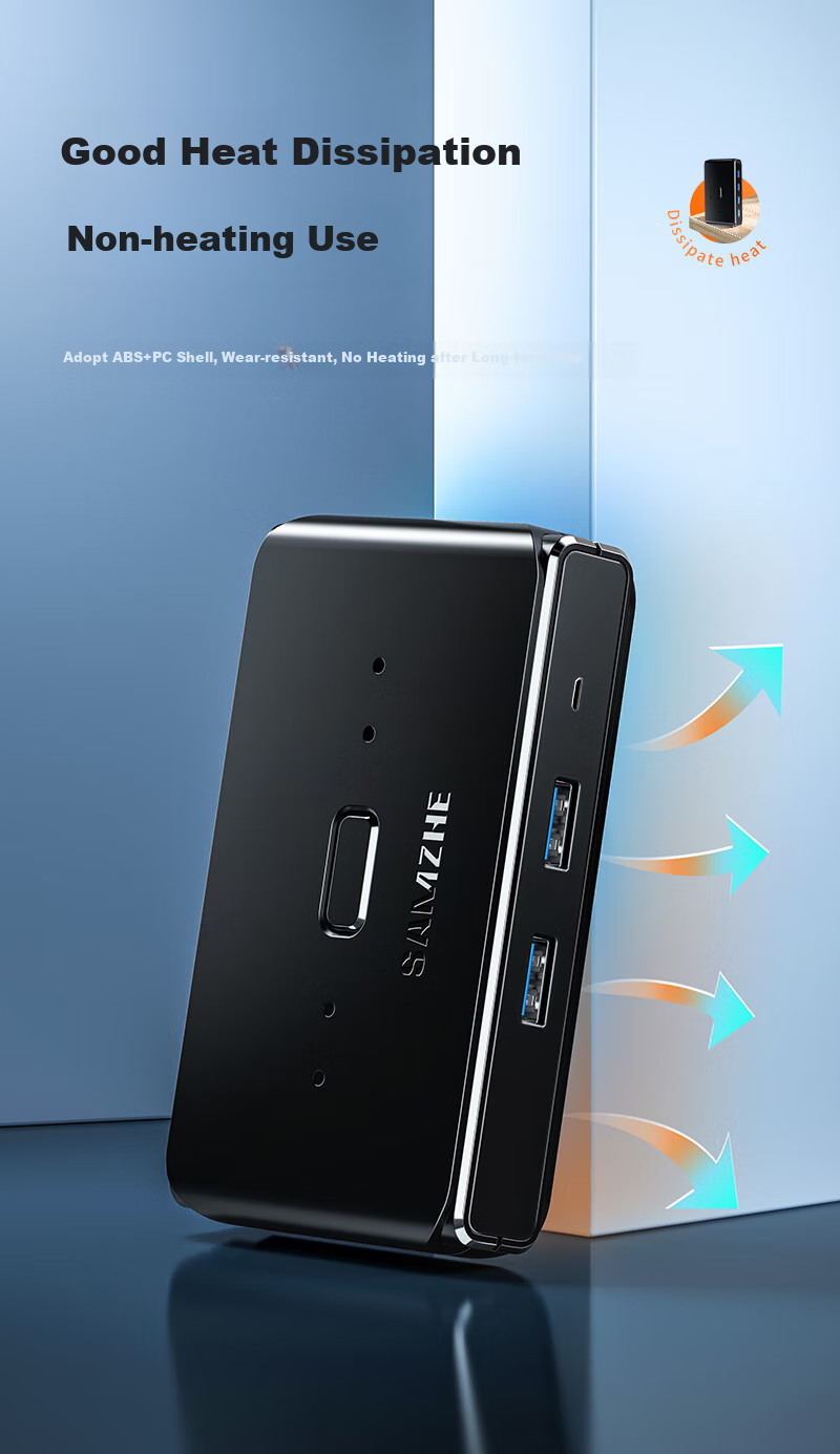 USB 3.0 хаб SAMZHE GX-400 с двумя входами и четырьмя выходами, переключатель для совместного использования USB устройств