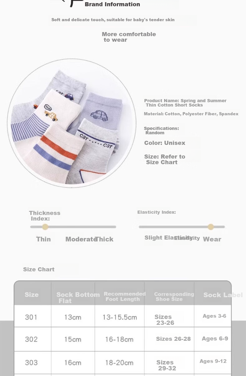 Yimian Boys' Summer Thin Mesh Socks, Xinjiang Cotton Mid-Calf Socks, for Children, Students, Teenagers, 8 Pairs