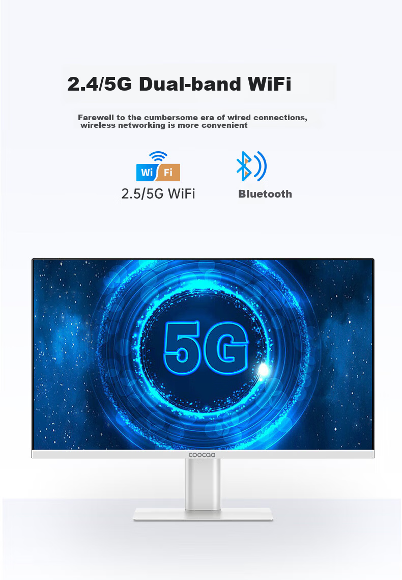Моноблок Coocaa Skyworth 27 дюймов, 12-е поколение Intel Core i5-12450H, 16 ГБ ОЗУ, 512 ГБ SSD, Windows 10, белый