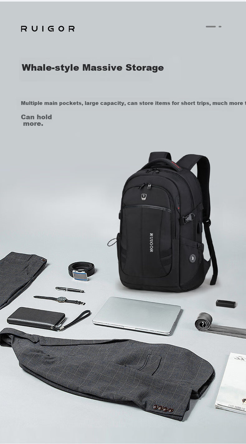 Рюкзак Ruige Swiss Army Knife Business Commute, для ноутбука 15.6 дюймов, черный