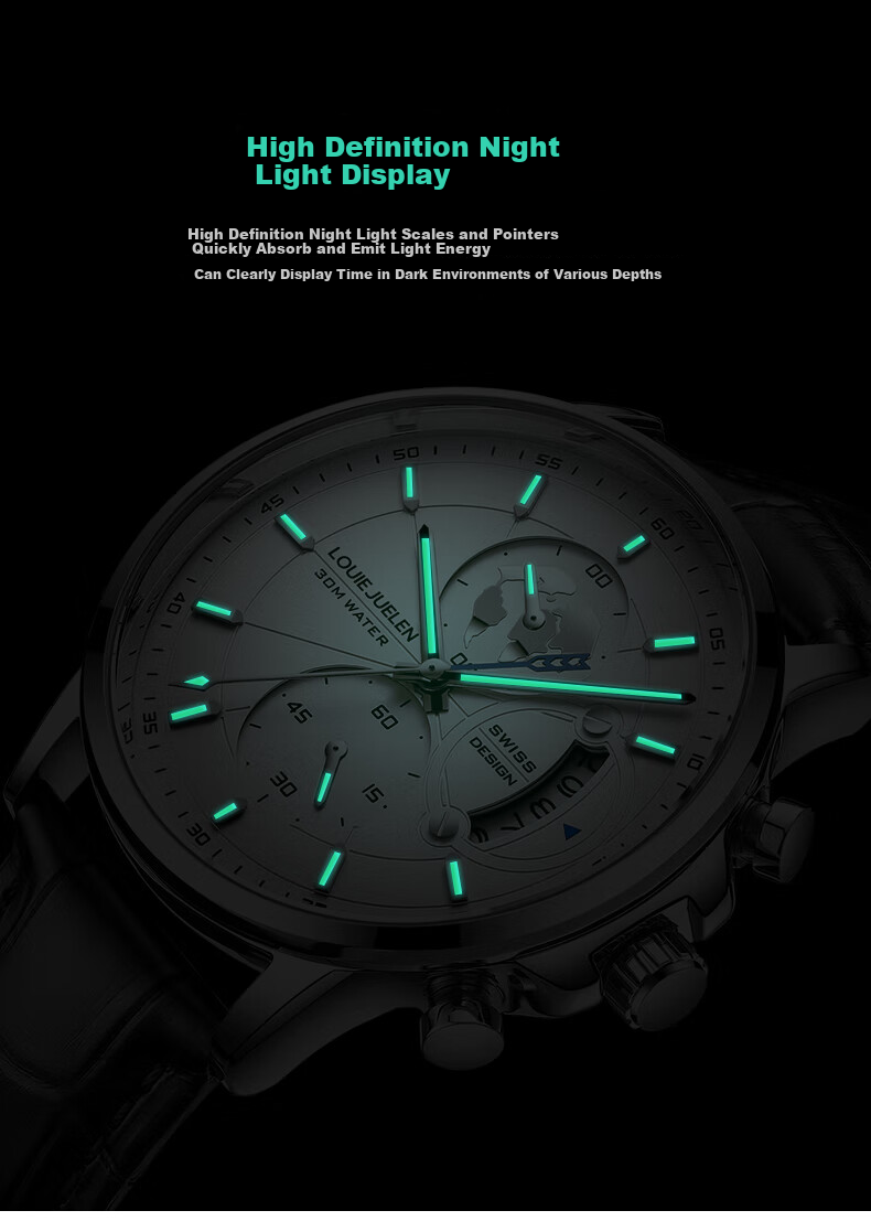 LOUIE JUELEN Swiss Certified Мужские часы, полностью автоматические механические/кварцевые, деловые, высококачественные, наручные часы для студентов, подарок для парня