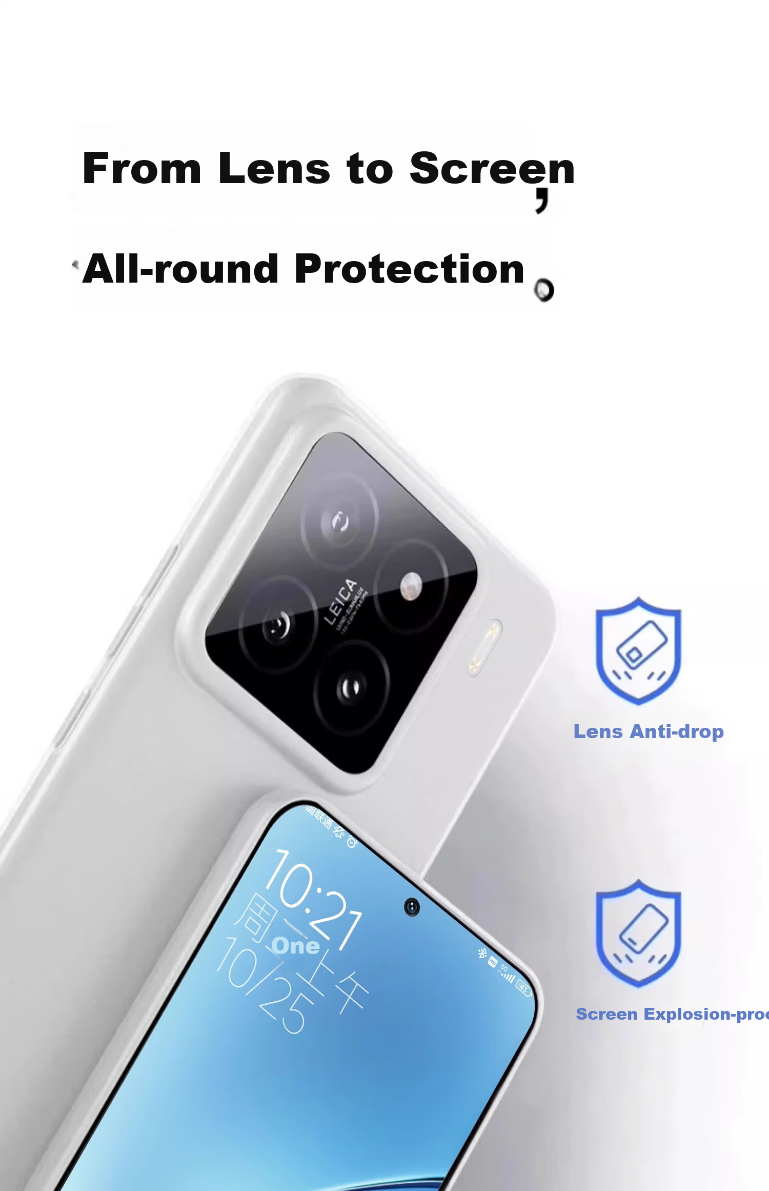 Чехол-накладка EDDGA для Xiaomi Mi 15, ультратонкий, полупрозрачный, с защитой камеры, противоударный, белый