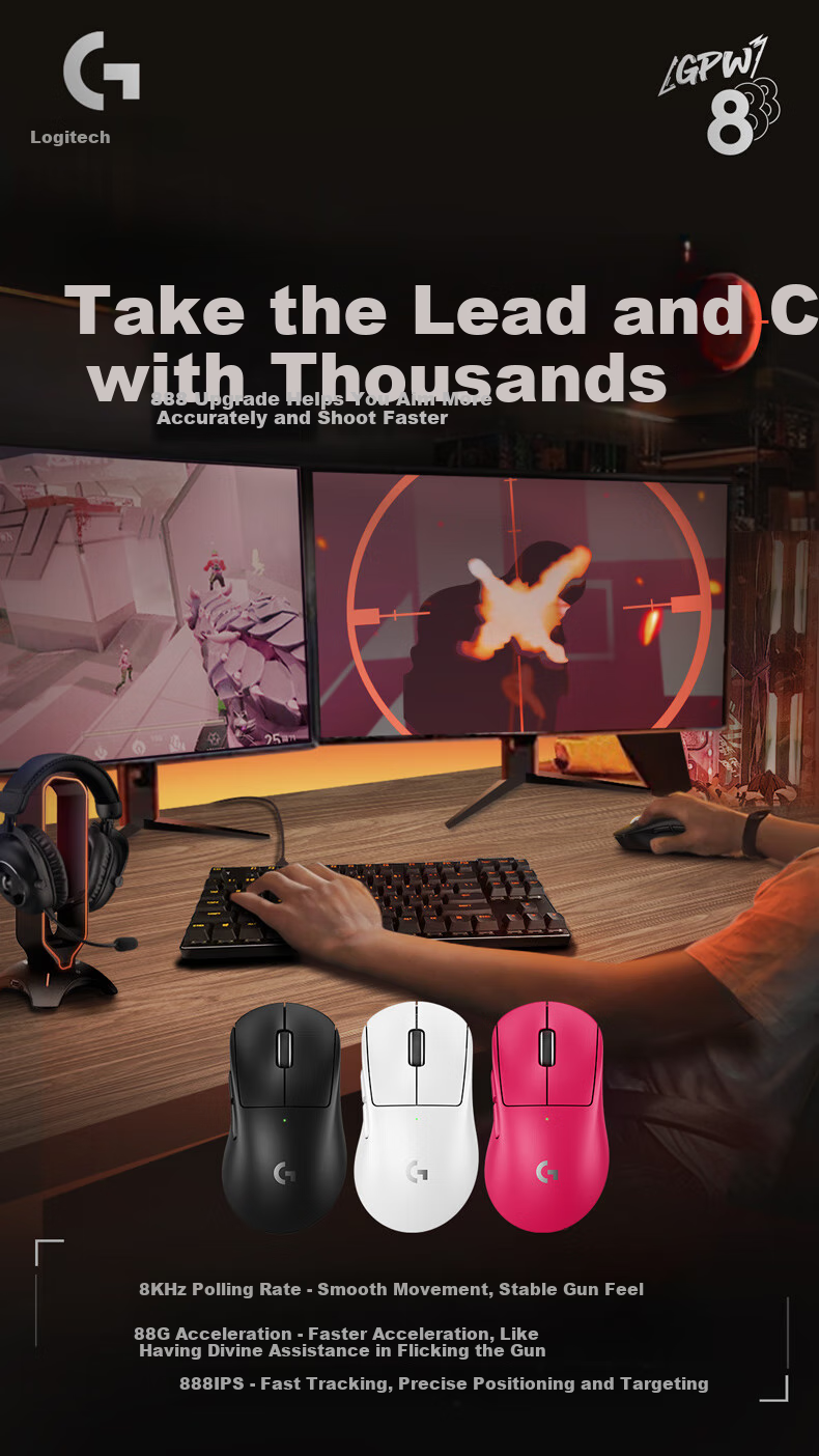 Беспроводная игровая мышь G PRO X SUPERLIGHT 2 (GPW3), обновленная версия, легкая, эргономичная, черная