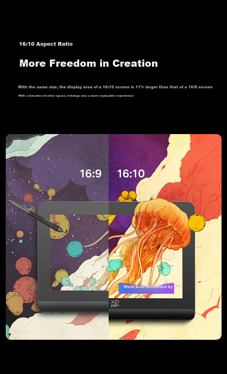 Профессиональный графический планшет XP-Pen Artist Pro 14 (2-го поколения) с экраном 14 дюймов, 16384 уровня чувствительности к нажатию, X3 Pro