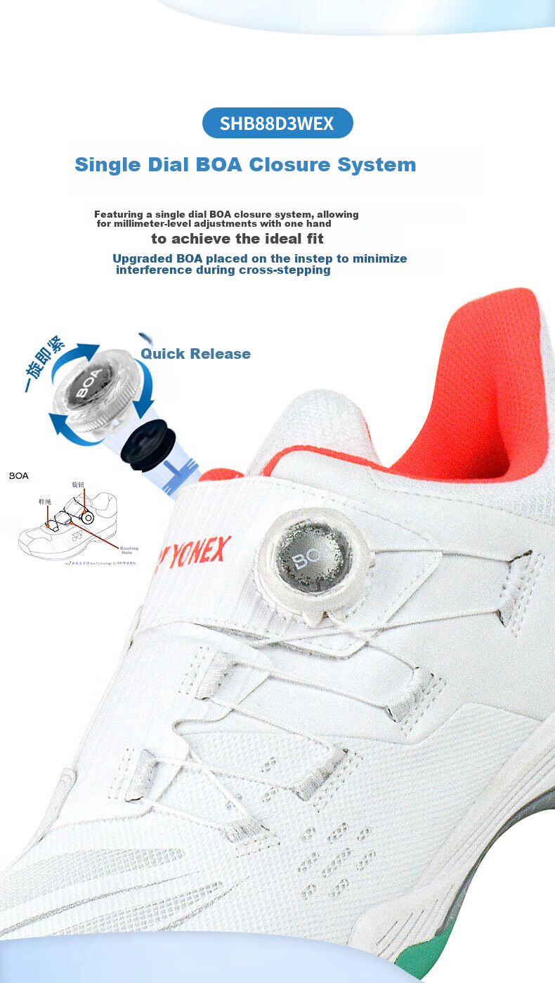 Кроссовки для бадминтона YONEX SHB88D3EX, профессиональные, с амортизацией Power Cushion, синие, размер 39.5