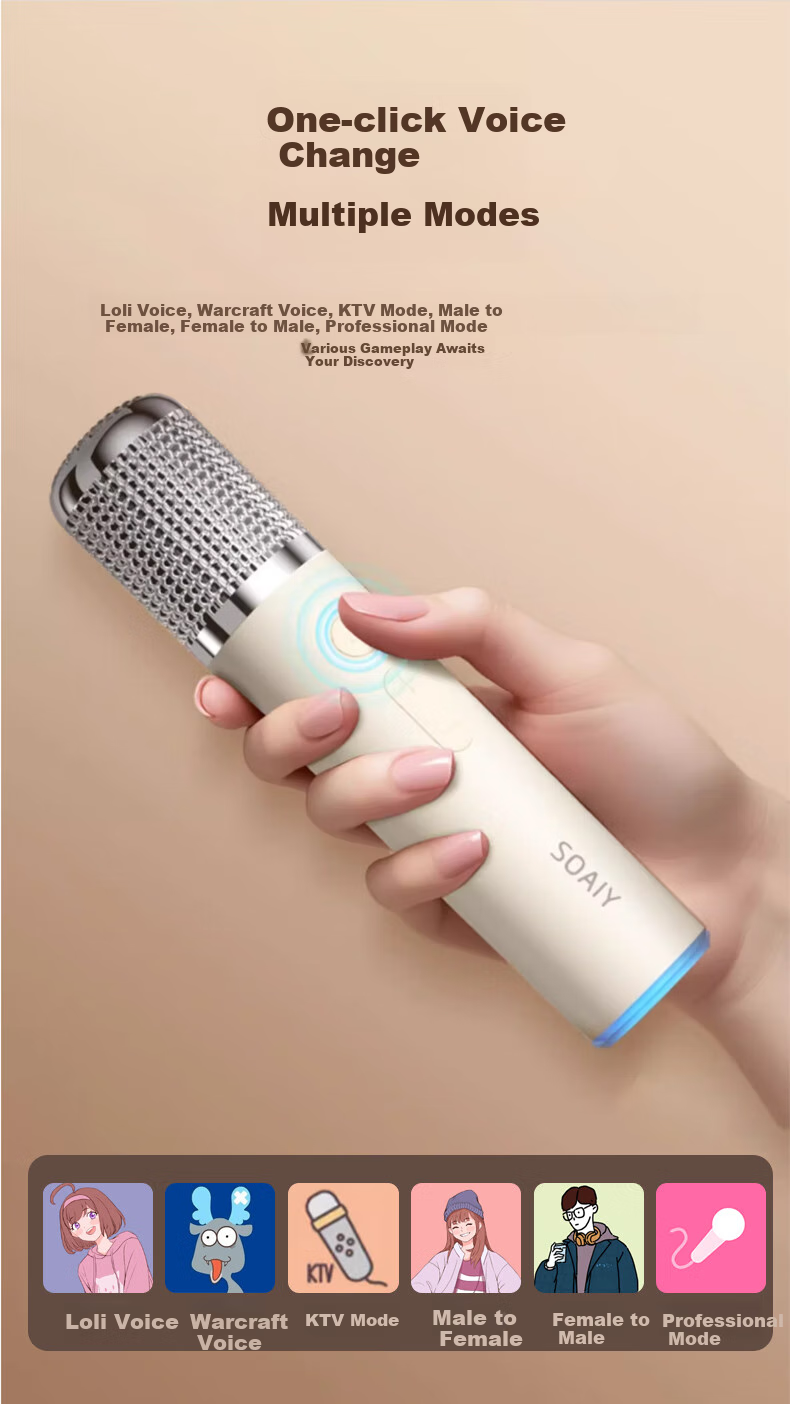 Портативная колонка Soaiy SSK02, версия AI, с двумя микрофонами, встроенной звуковой картой, Bluetooth, выбор песен, домашний KTV, подарок на корпоратив