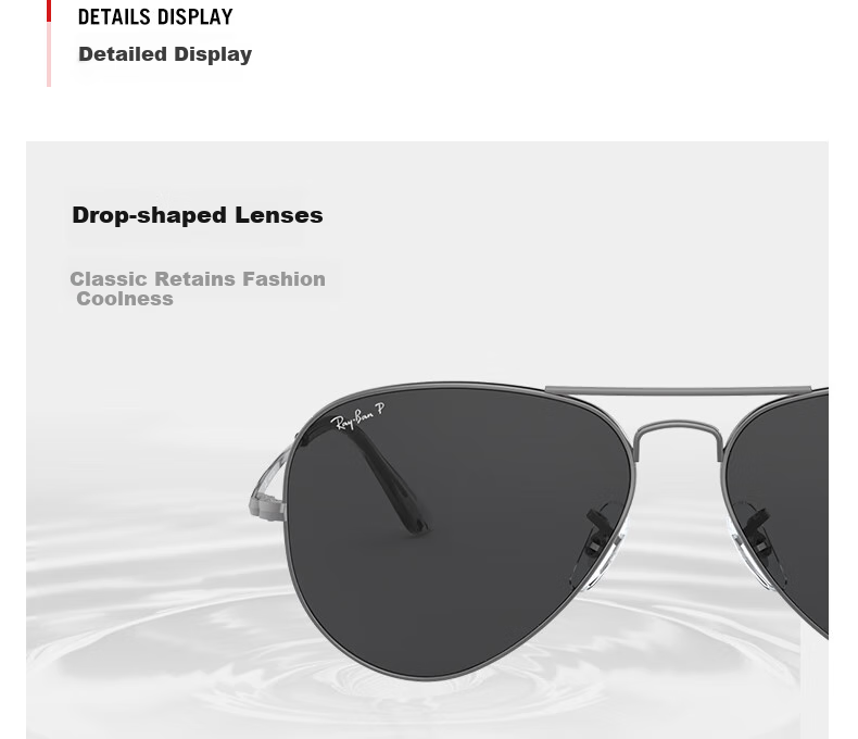 Солнцезащитные очки RayBan Aviator Series, унисекс, защита от УФ, поляризованные линзы, черный