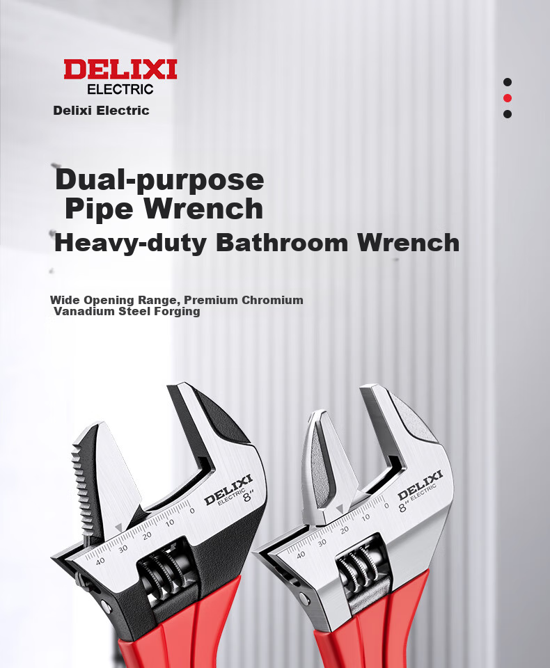 Разводной ключ DELIXI ELECTRIC, многофункциональный, с широким зевом, для сантехники и ванной комнаты, 5 дюймов