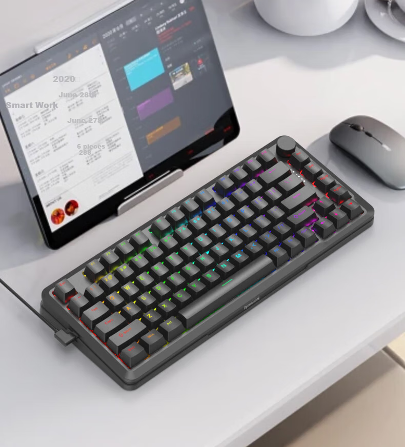 Игровая клавиатура REDRAGON M82 Pro с магнитными переключателями, RT Keyboard, E-Sports Keyboard, кастомизируемая, новый подарок, мятно-зеленый, розовый