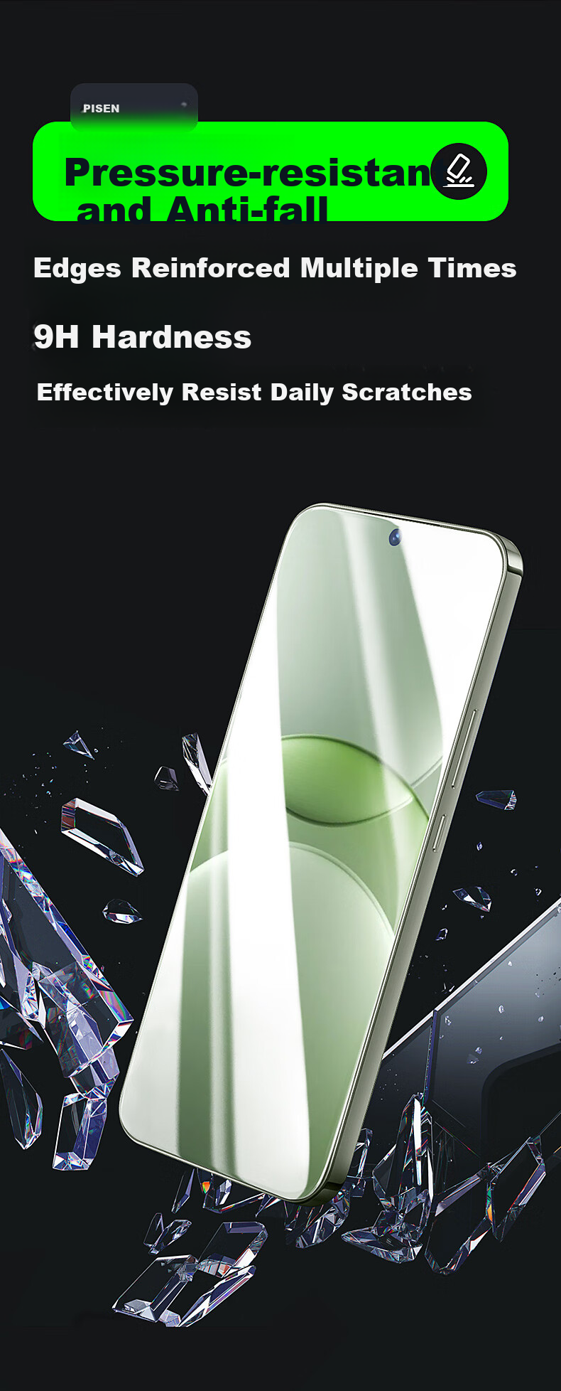 Защитное стекло PISEN для Huawei Nova 14 и Nova 13, полноэкранное HD, защита от отпечатков пальцев, без черных краев, 2 шт.
