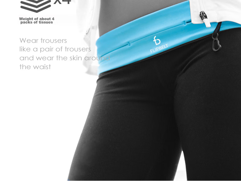 Поясная сумка Flipbelt Zipped Waist Pack, для спорта, бега, туризма, марафона, велоспорта, размер XL, звездный серый