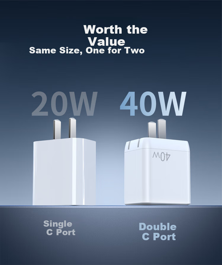 Зарядное устройство JD Original 45W с двумя портами USB-C, GaN, для iPhone 16/17, Apple и Huawei