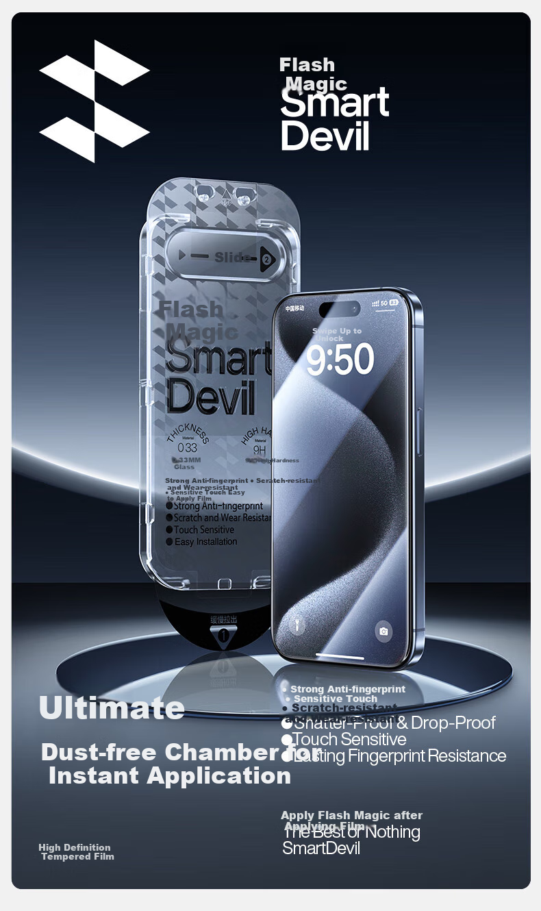 Защитное стекло Shanmo для iPhone 15 Pro Max, полное покрытие, высокая четкость, усиленное, противоударное, от отпечатков пальцев, без пыли, быстрая установка, без пузырей, 2 шт.
