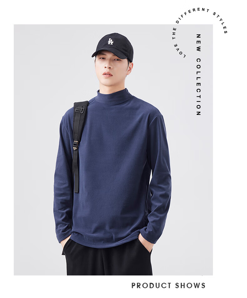 Мужская термофутболка Jeanswest с полуворотником, плотная база, длинный рукав, черный, размер XL