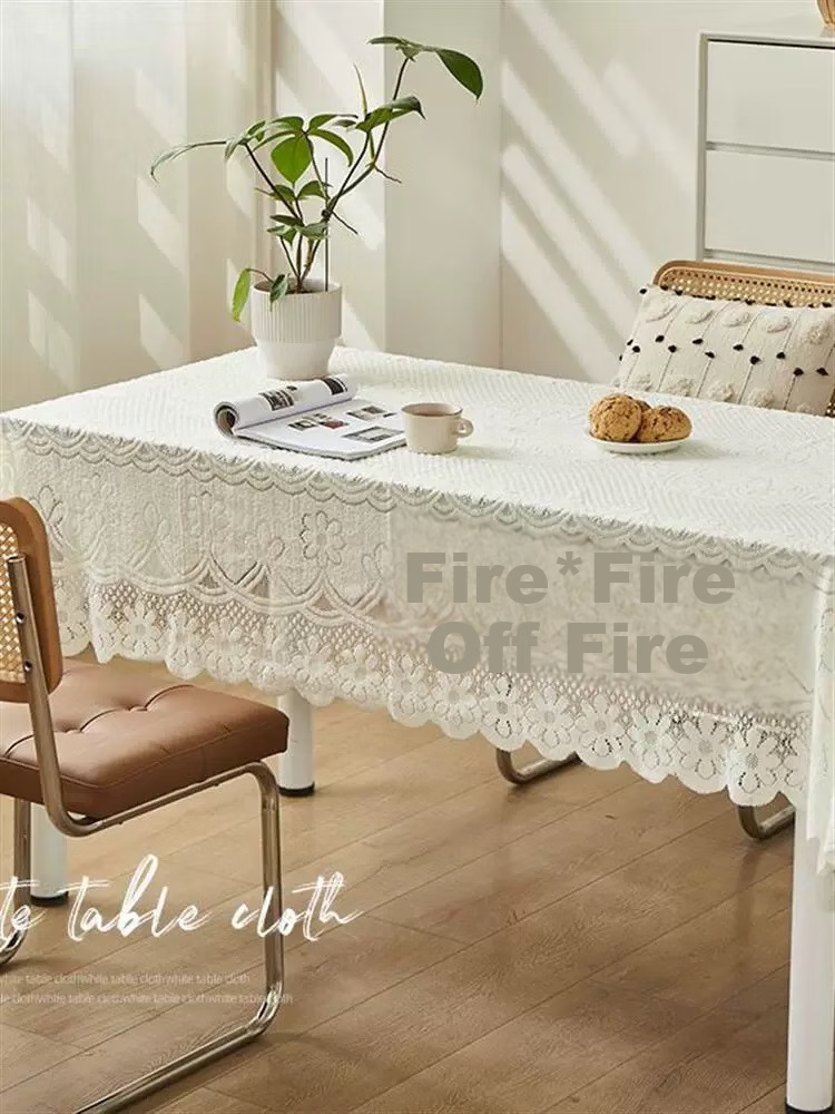 Скатерть MOON TIME, французский винтаж, 130x180 см, белая кружевная