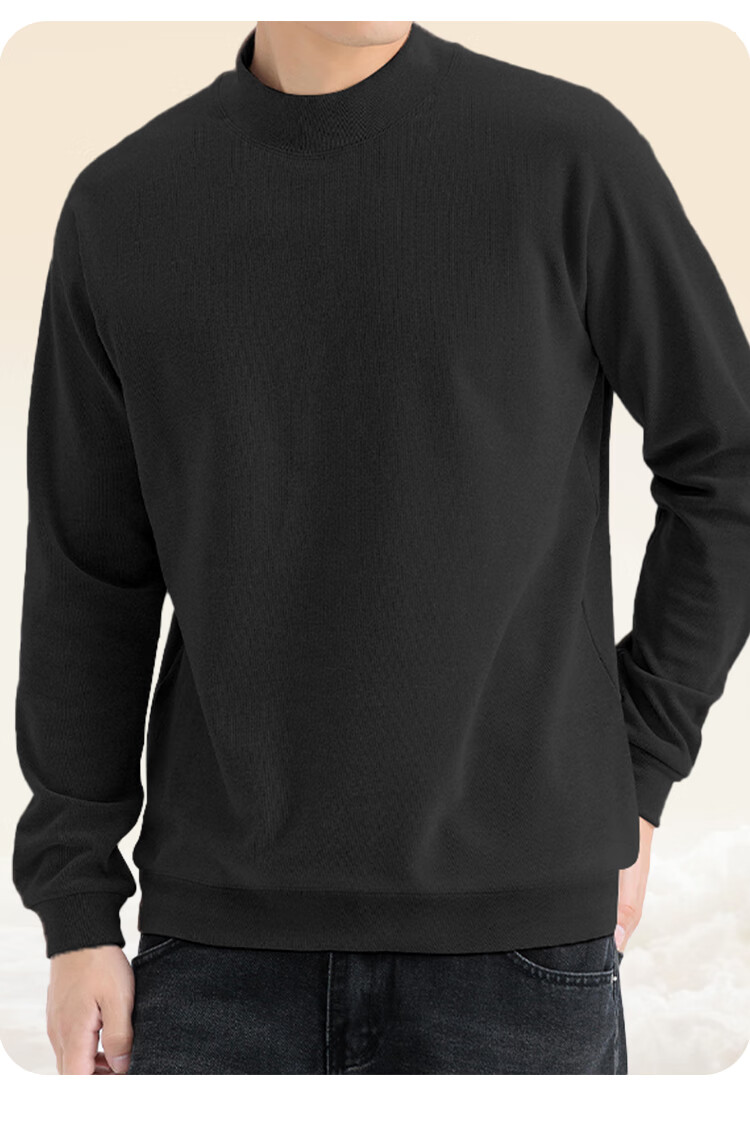 Мужская толстовка MiiOW Crew Neck Sweatshirt, ретро, осень-зима, свободный пуловер с длинным рукавом, трендовая куртка, угольно-черный, XL