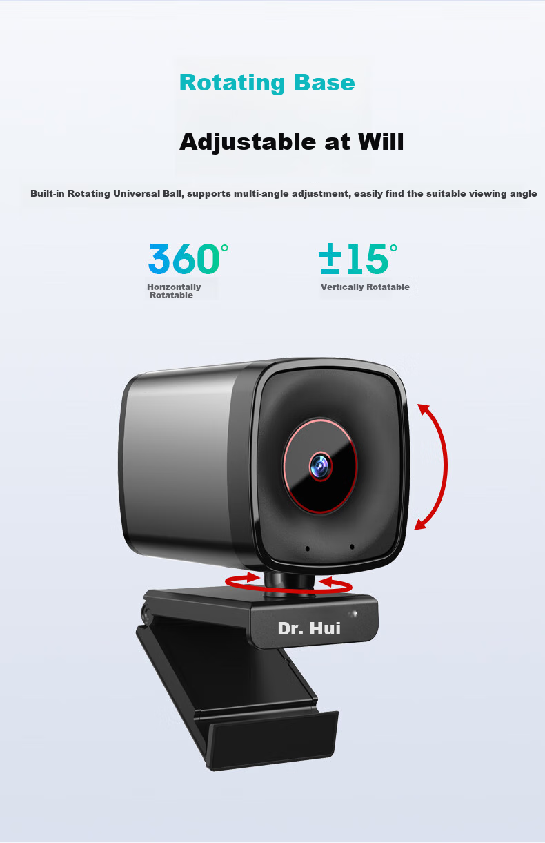 Веб-камера Huiboshi T20 4K HD, 48 МП, автофокус, широкоугольная, USB, с микрофоном, для стриминга, видеозвонков, онлайн-обучения