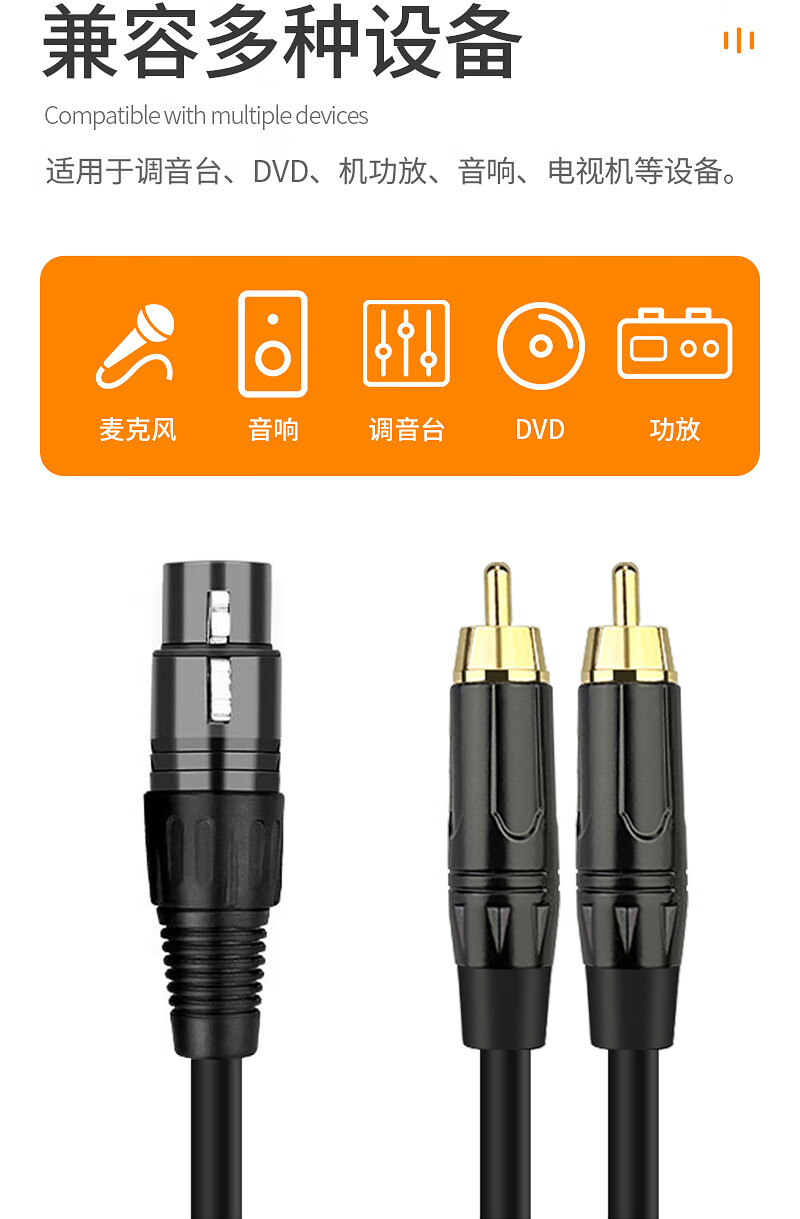 Кабель Yeren Kano от материнской платы к Dual XLR, 1 в 2, левый и правый каналы, для прямой трансляции, микрофонный кабель, звуковая карта, микшер, динамик, сбалансированный соединительный кабель, 2 метра YR-YP96