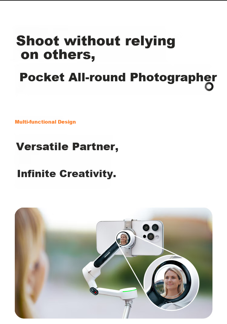 Стабилизатор для смартфона Yingshi Insta360 Flow 2 Pro, ручной AI-трекинг, 3-осевая стабилизация, инструмент для видеоблогов