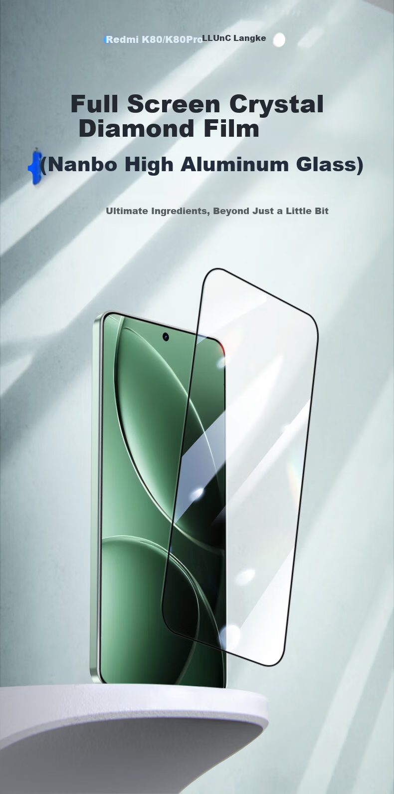 Защитное стекло LLUNC для Xiaomi Redmi K80/K80 Pro, ультратонкое, полное покрытие, защита от отпечатков пальцев, 2 шт.