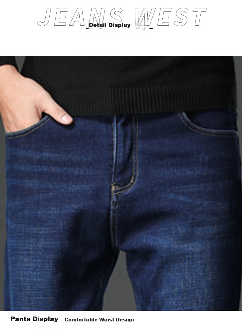 Джинсы мужские Jeanswest, модель 2025 Осень-Зима, свободный прямой крой, корейский стиль, комфортные, модные, универсальные брюки, синие, размер 30