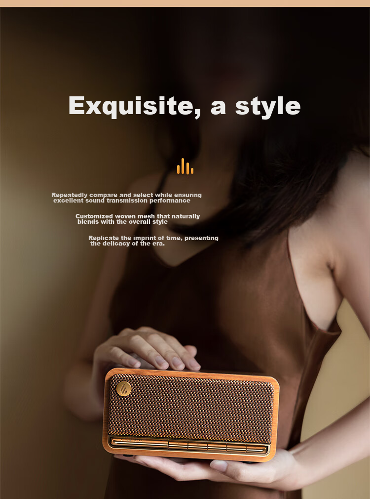 Портативная колонка EDIFIER M230 Limited Edition, ретро-дизайн, Bluetooth 5.0, деревянный корпус, подарочный набор