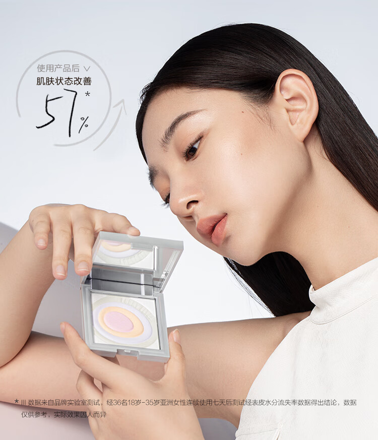 Funny Elves星云五色蜜粉饼方里eleves裸光提亮持久定妆粉控油不脱妆散粉7.5g