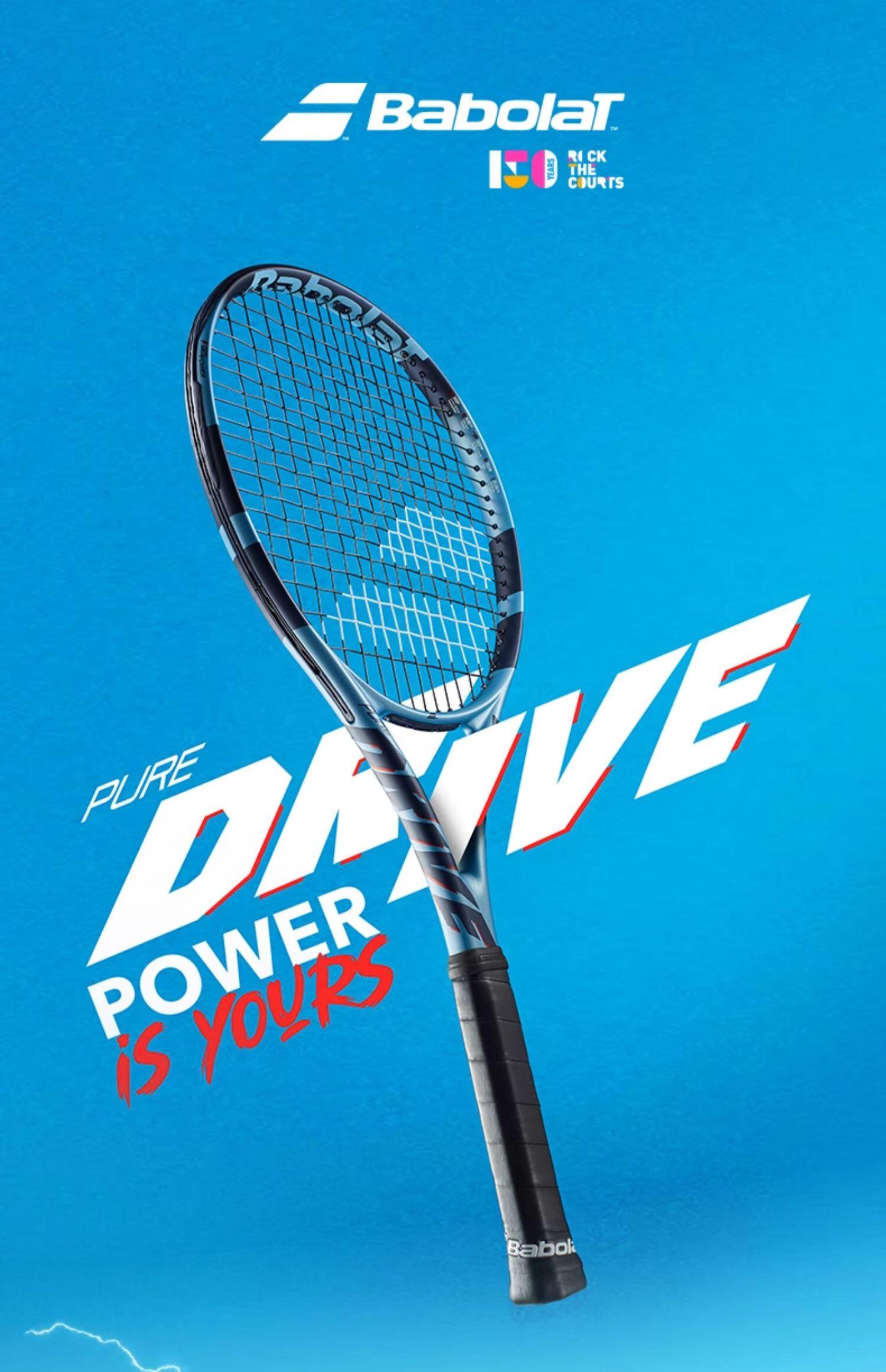 Профессиональная теннисная ракетка Babolat Pure Drive 2025, модель PD, для взрослых, с натяжкой струн, материал - карбон